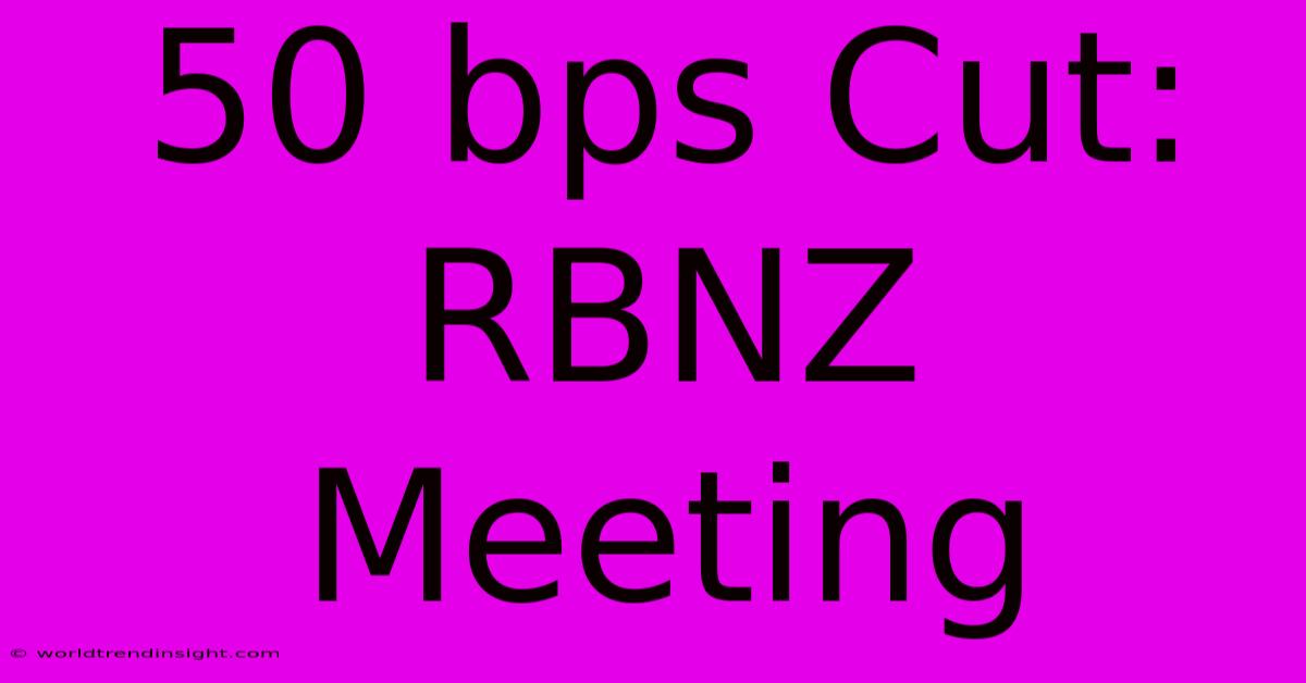 50 Bps Cut: RBNZ Meeting