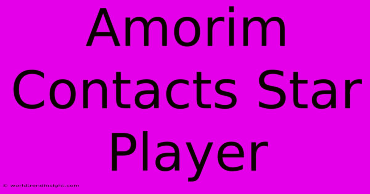 Amorim Contacts Star Player