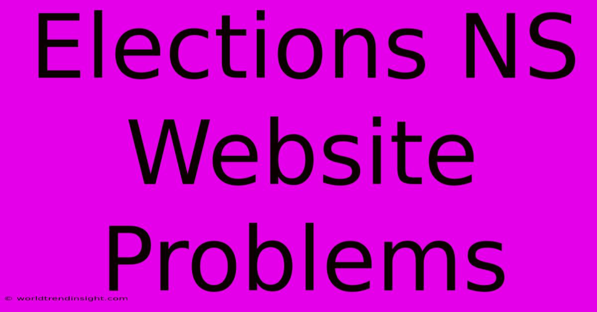 Elections NS Website Problems