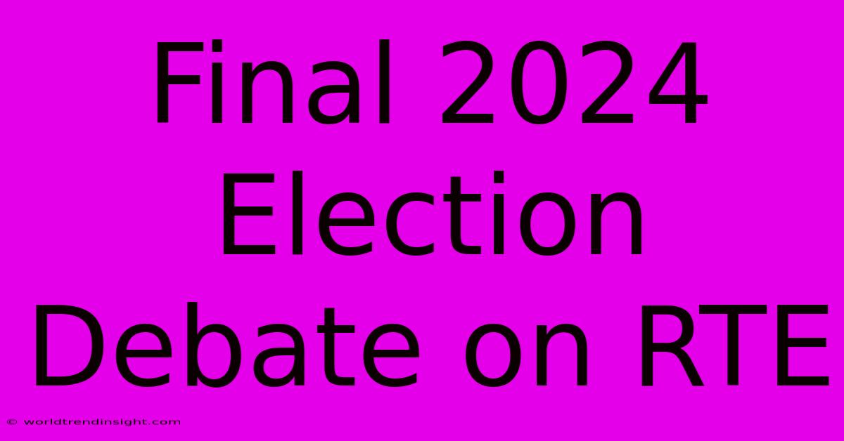 Final 2024 Election Debate On RTE