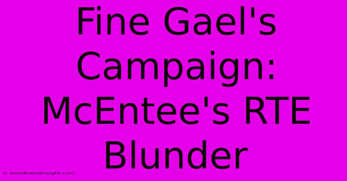 Fine Gael's Campaign: McEntee's RTE Blunder