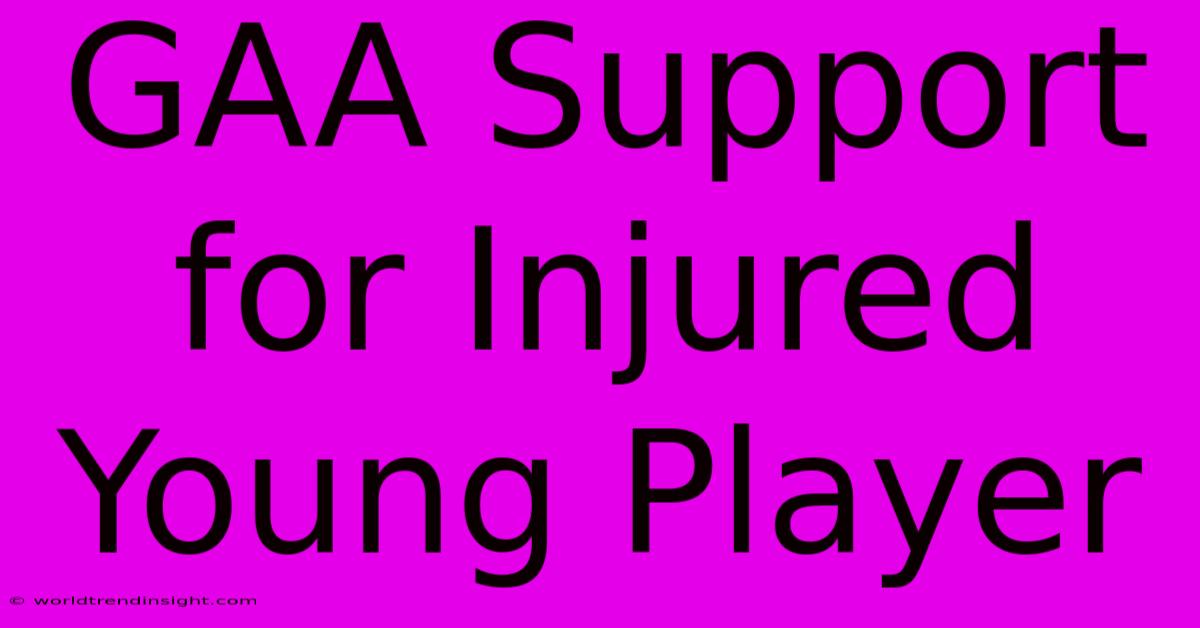 GAA Support For Injured Young Player