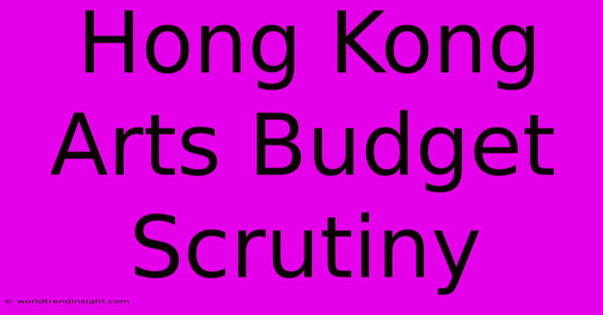 Hong Kong Arts Budget Scrutiny