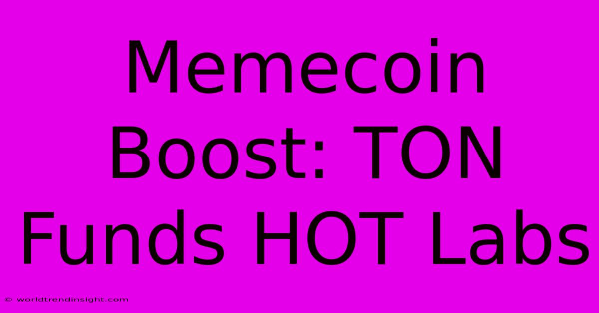 Memecoin Boost: TON Funds HOT Labs