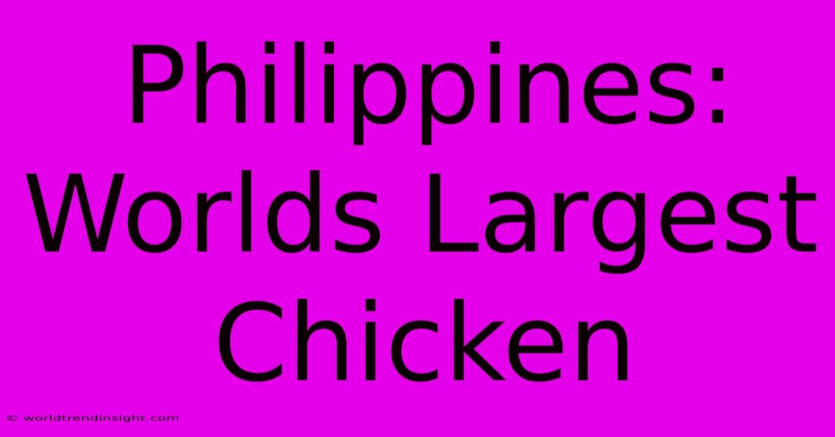 Philippines: Worlds Largest Chicken