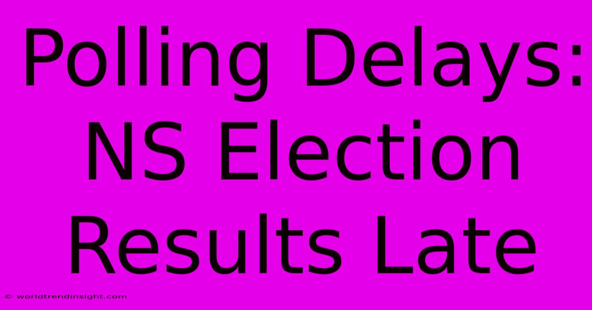 Polling Delays: NS Election Results Late