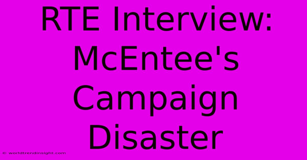 RTE Interview: McEntee's Campaign Disaster