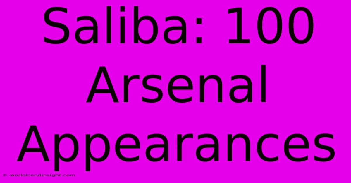 Saliba: 100 Arsenal Appearances